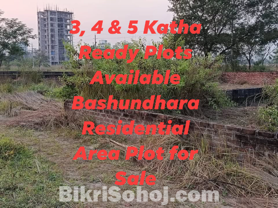 3, 4 & 5 Katha Plots Available Bashundhara Plot for Sale
